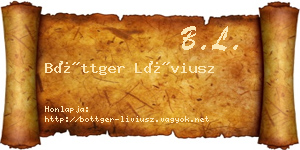 Böttger Líviusz névjegykártya